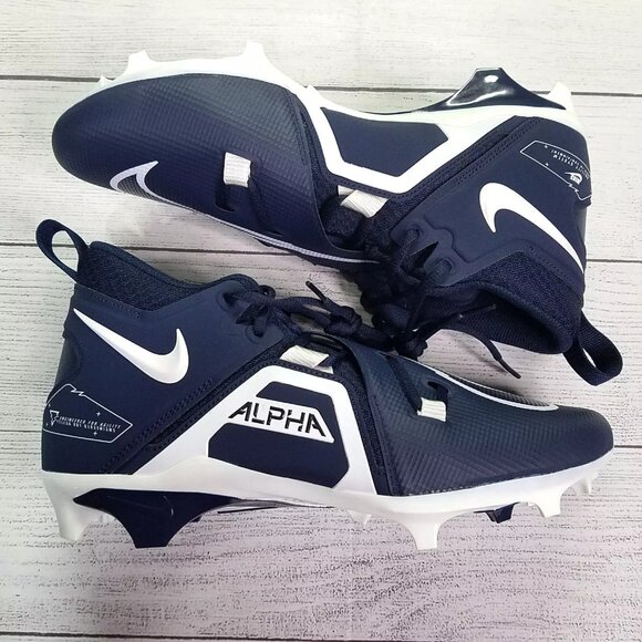 Nike Alpha Menace Pro 3 Football Cleats Mens sz 10.5 Navy/White CT6649-400 - Picture 2 of 6